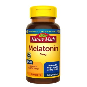 Nature Made Melatonin 5 mg Tablets, Dietary Supplement for Restful Sleep, 90 Tablets