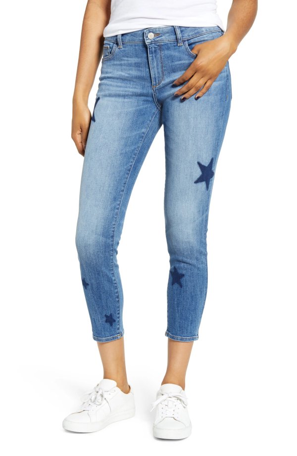 Florence Instasculpt Star Crop Skinny Jeans(Castor)