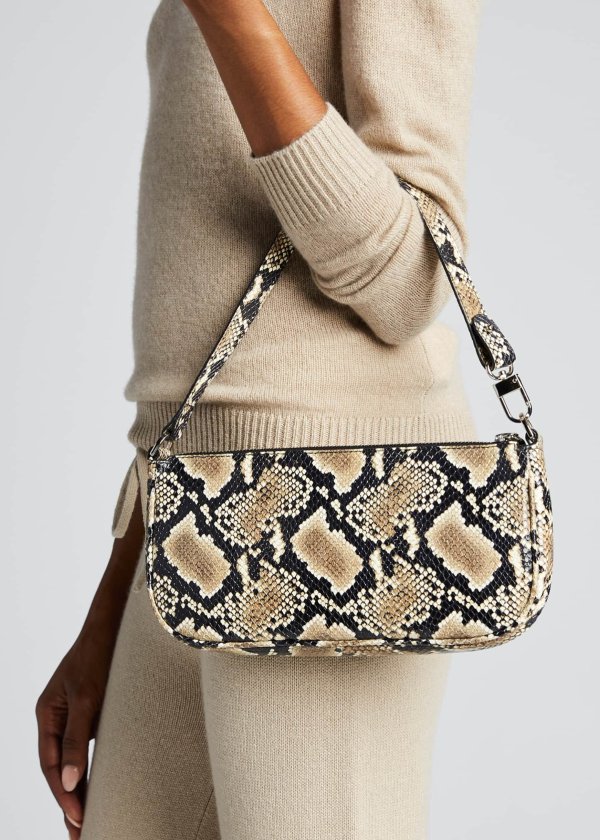 Snake-Print Rachel Shoulder Bag