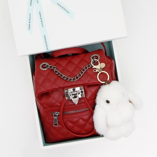 Mini Leather Backpack + Keychain Gift Pack