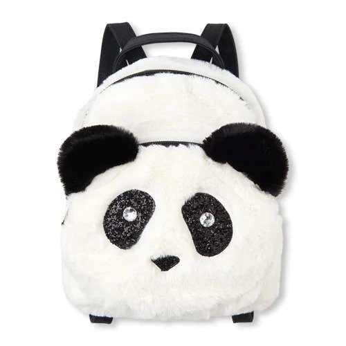 Girls Faux Fur Panda Mini Backpack
