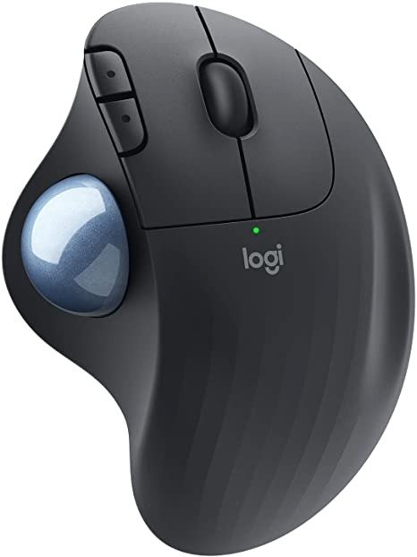 ERGO M575 Wireless Trackball Mouse, Easy thumb control, Precision and smooth tracking, Ergonomic comfort design, Windows/Mac, Bluetooth, USB - Graphite