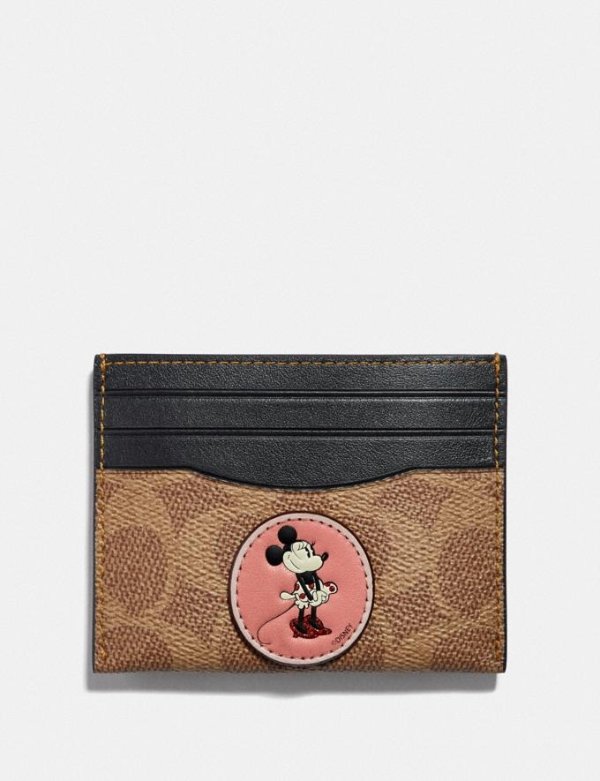 Disney X Coach Card Case in Signature Canvas With Patches