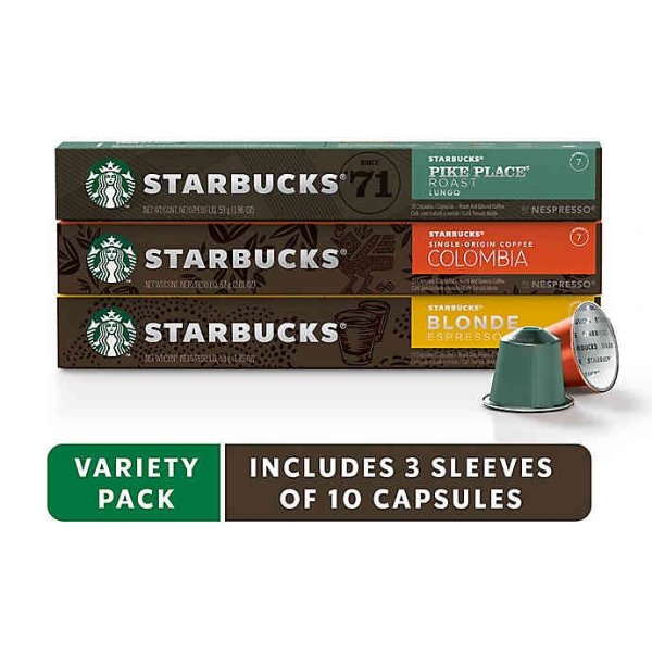 Starbucks® by Nespresso® Variety Pack Coffee 30-Count Capsules