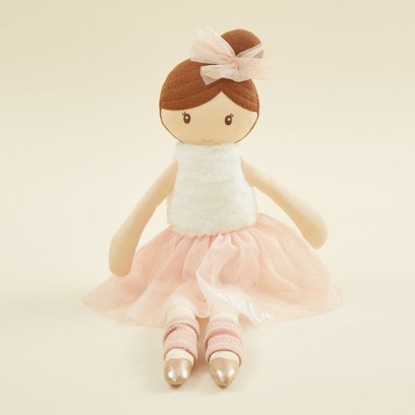 Personalized Large Ballerina Soft Doll with Brown Hair Welcome %1