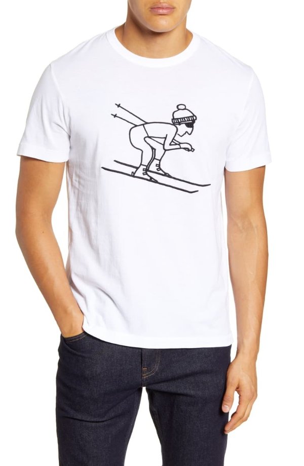 Skier Embroidered T-Shirt