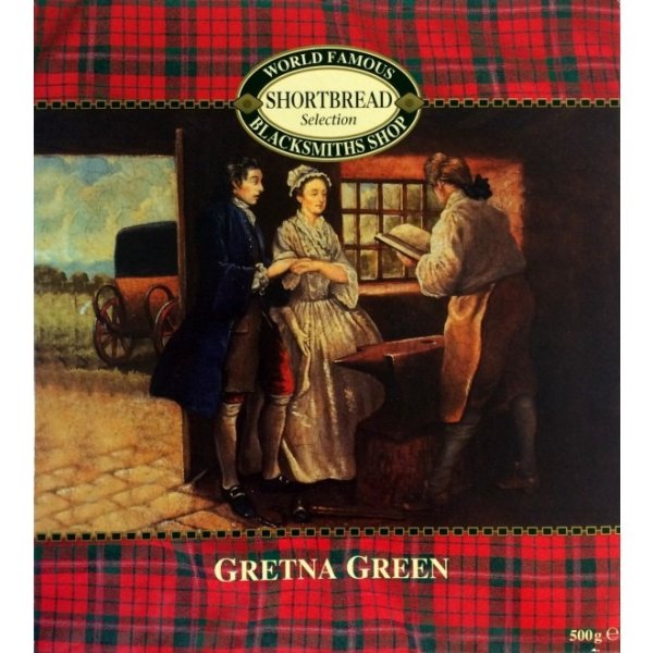 ﻿Gretna Green 苏格兰格林小镇铁匠婚礼图案盒装酥饼 500g