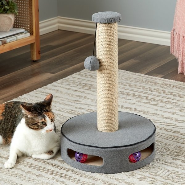 TWO BY TWO The Elm 19.7-in Jute Cat Scratching Post, Grey - Chewy.com
