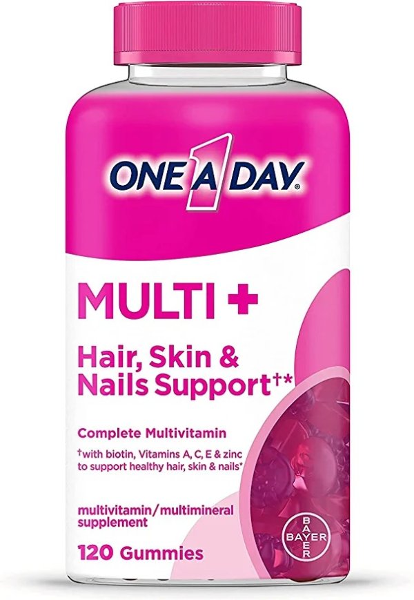 Multi+ Hair, Skin & Nails, Multivitamin + Boost of Support for Healthy Hair, Skin & Nails with Biotin and Vitamins A, C, E & Zinc, 120 Count (2 Month Supply)