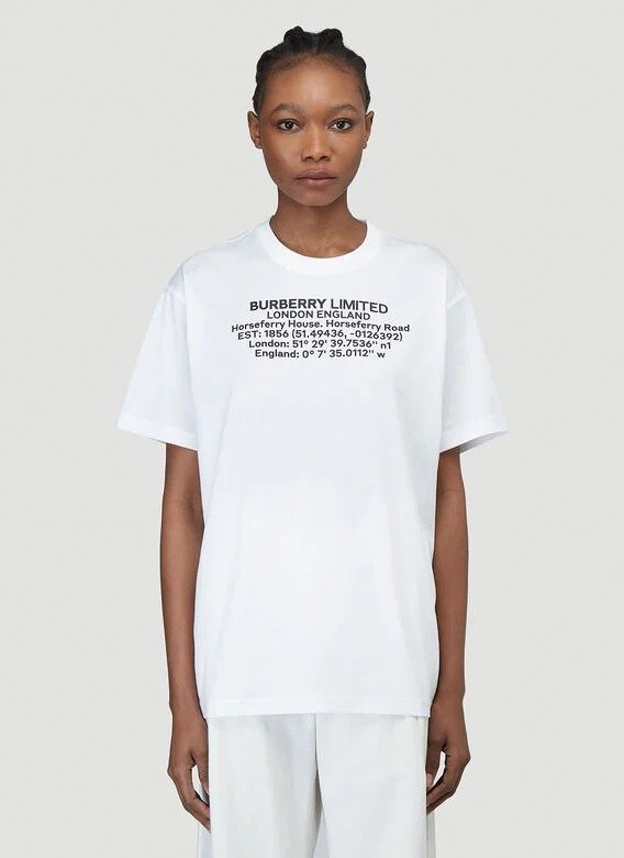 Location Print T-Shirt in White