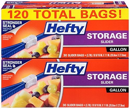 Slider Storage Bags, Gallon Size, 4 Boxes of 30 Bags (120 Total)