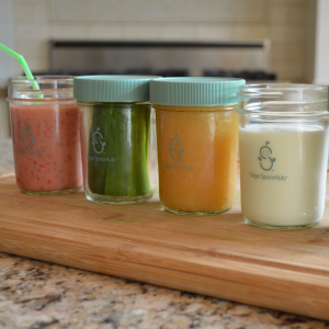 Sage Spoonfuls Make in Bulk Glass Jars, 2 8oz & 4 4oz glass jars @ Amazon