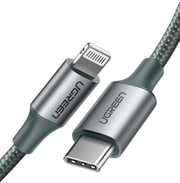 USB-C 至Lightning 尼龙数据线 墨绿色版
