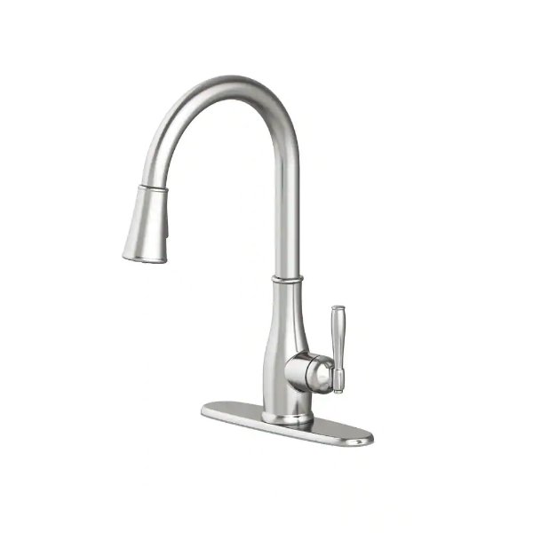 Halwin Single-Handle Pull Down Sprayer Kitchen Faucet in Stainless Steel