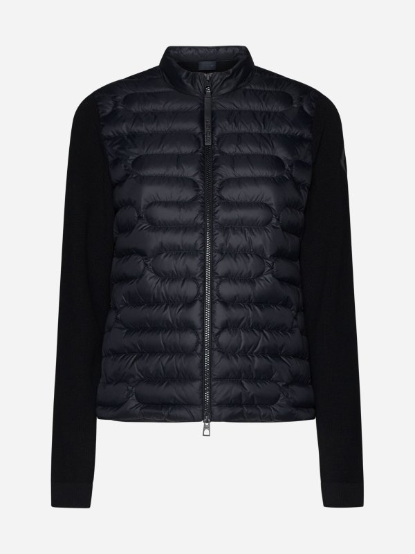 Padded nylon and knit cardigan BLACK, MONCLER |Danielloboutique.it