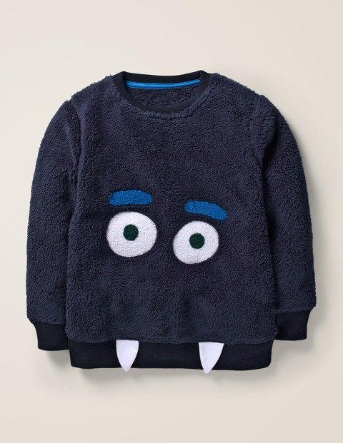 Snuggly Monster Sweatshirt - Navy Blue Monster | Boden US
