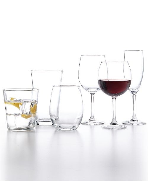 Glassware Collection, Created for Macy's 12-Pc. Stemless Wine Glasses Set, Created for Macy's 12-Pc. White Wine Glasses Set, Created for Macy's 12-Pc. Red Wine Glasses Set, Created for Macy's 12-Pc. Fl