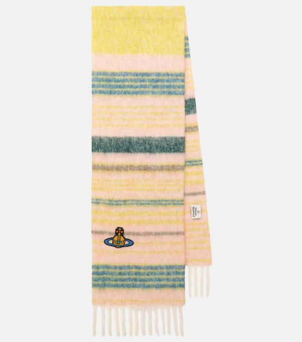 刺绣‮纹条‬围巾