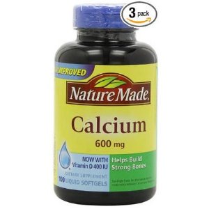 Nature Made Calcium 600mg with Vitamin D 100 Softgels (Pack of 3)