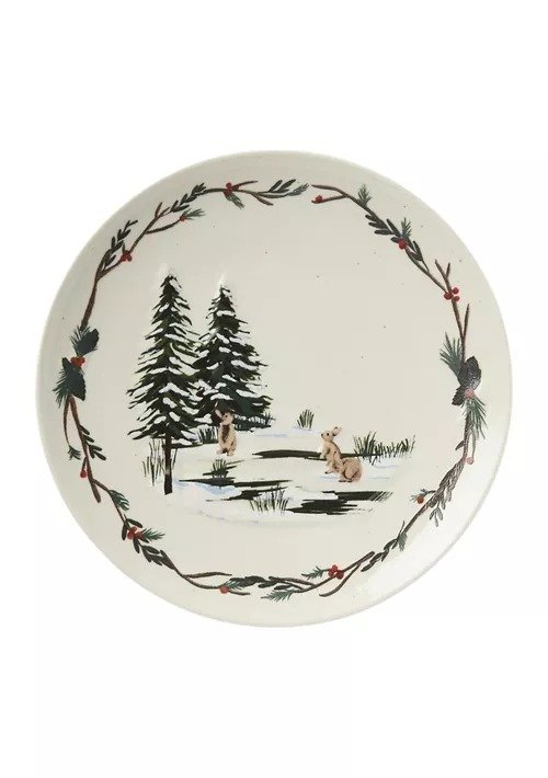 Winter Scene Stoneware Plate