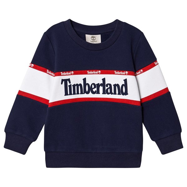 Navy and White Timberland Logo Sweatshirt | AlexandAlexa