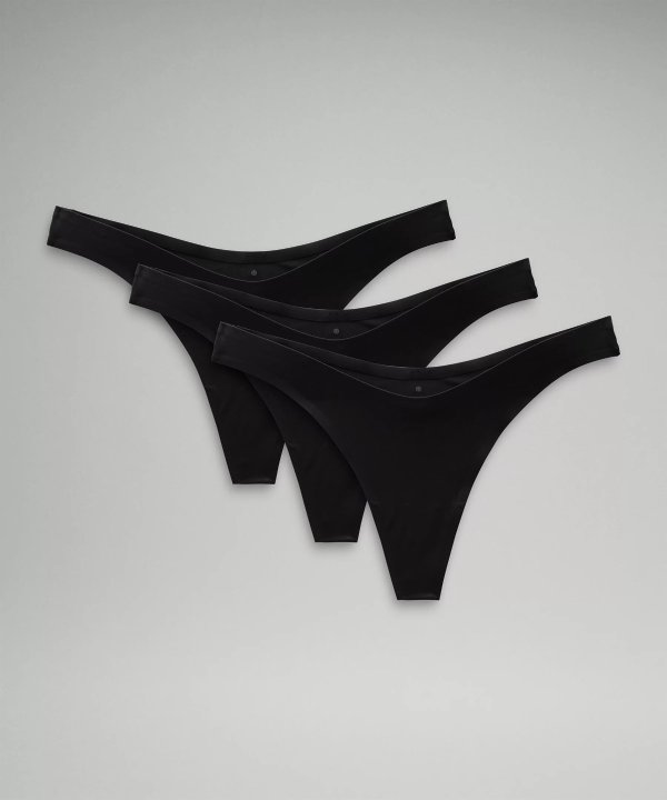 Wundermost Ultra-Soft Nulu Dipped-Waist Thong Underwear 3 Pack