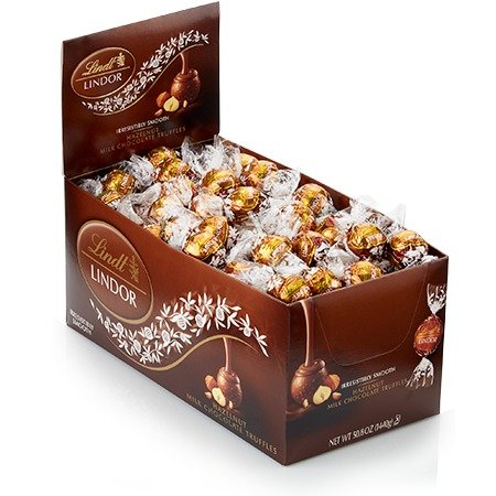 Hazelnut Chocolate LINDOR Truffles Box (120-pc, 50.8 oz)