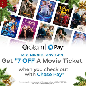 Chase Pay购买电影票优惠，所有电影都参加，好价回归