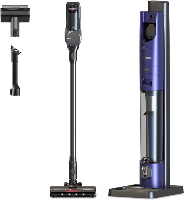 Pure ONE Station FurFree Cordless Vacuum Cleaner with 3L Auto Dust Base, Smart Stick Vacuum Cleaner Powerful Suction & Lightweight, ZeroTangl Brush for Hard Floor, Carpet & Pet Hair, Blue