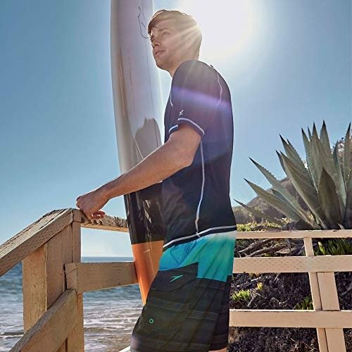 男士 UPF 50+ 防紫外线泳衣短袖