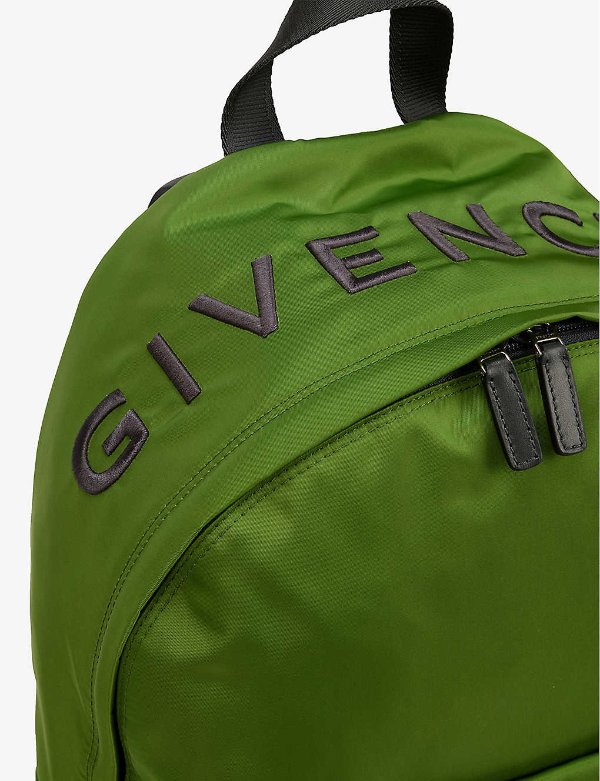 Brand-embroidered shell backpack