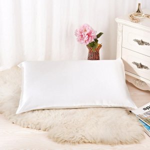  Bear 100% Pure Silk Pillowcase for Hair & Facial Beauty Queen Standard Size Ivory White Pillow Shams Cover with Hidden Zipper