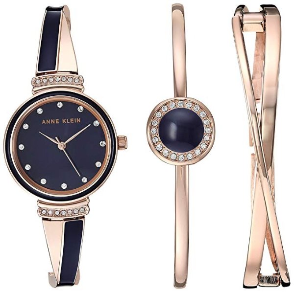 Women's Swarovski Crystal Accented Watch and Bangle Set