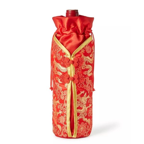 Lunar New Year Red Fabric Wine Bag, Created For Macy's
