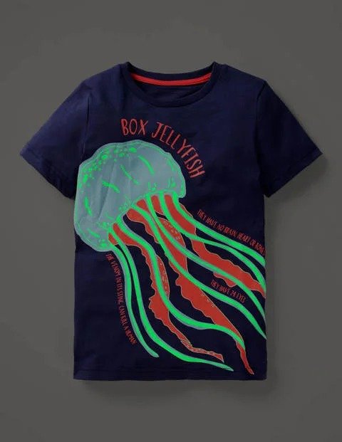 Glow-In-The-Dark X-Ray T-Shirt - Indigo Navy Jellyfish | Boden US