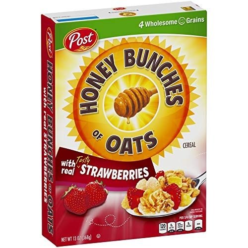 Honey Bunches of Oats Cereal with Real Strawberries, 13-Ounce Boxes (Pack of 4)