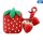 Cute Creative 3D Cartoon Shape Soft Silicone Wireless Bluetooth Earphone Case Headphones Cover Shockproof Protective Skin for Apple AirPods Charging Case Strawberry Red