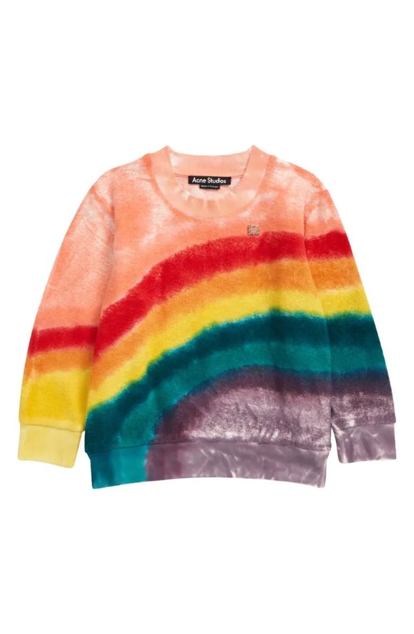 Kids' Mini Fairview Rainbow Face Patch Cotton Sweatshirt