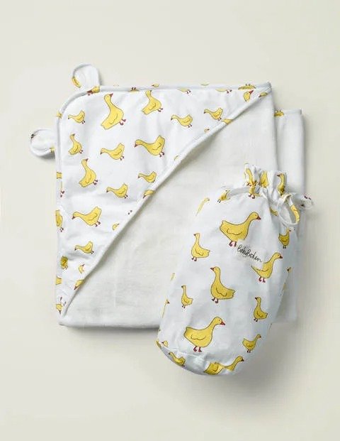 Hooded Towel - Daffodil Yellow Ducks | Boden US