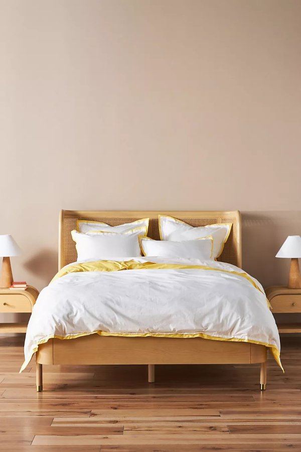 Tipped Contrast Percale Duvet Cover