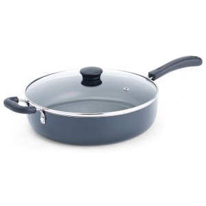 T-fal A91082 Specialty Nonstick Dishwasher Safe Oven Safe Jumbo Cooker Saute Pan with Glass Lid