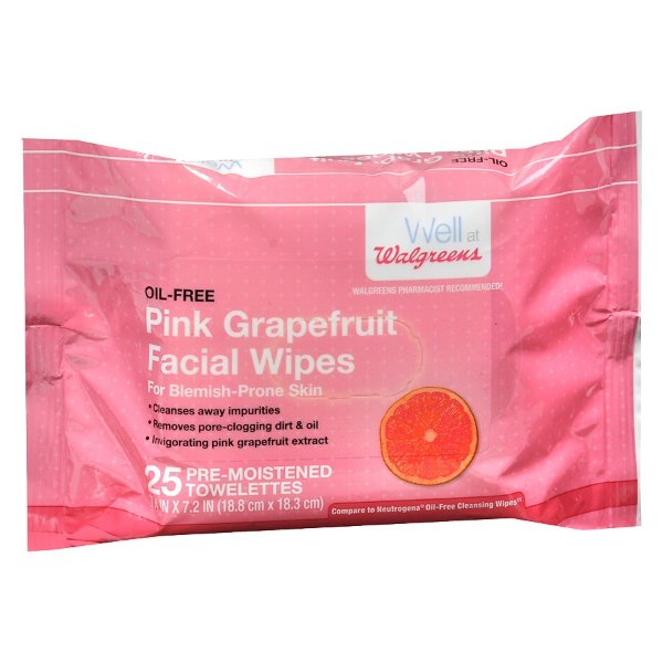 Facial Wipes Pink Grapefruit