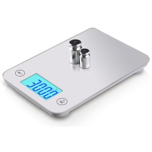 eFrom High Accuracy Touch Multifunction Digital Kitchen Scale with Extra Large Backlight Display (Silver)