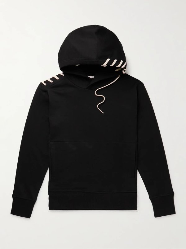 Lace-Detailed Cotton-Jersey Hoodie
