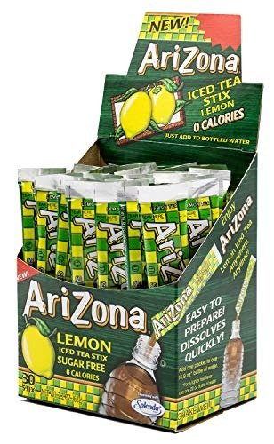 Lemon Iced Tea Stix Sugar-Free, 30 Count Box (Pack of 1), Low Calorie Single Serving Drink Powder Packets, Just Add Water for a Deliciously Refreshing Iced Tea Beverage