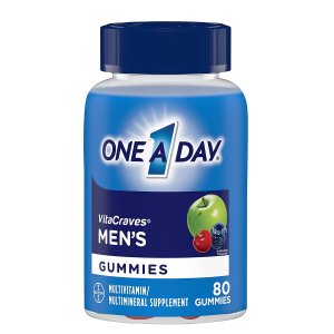 One A Day Men’s Multivitamin Gummies, Supplement with Vitamin A, Vitamin C, Vitamin D, Vitmain E, Calcium & more, 80 Count