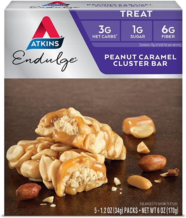 Endulge Bar Peanut Caramel Cluster -- 1.2oz 5 Bars