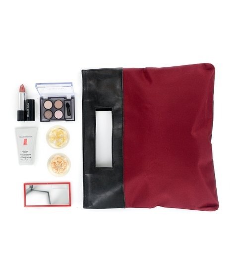 Burgundy Mini Makeup Cosmetic Bag Set 