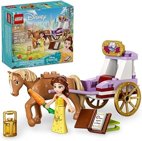 Disney Princess Belle’s Storytime Horse Carriage and Mini-Doll, Princess Toy for Kids, Disney’s Beauty and The Beast Movie Gift for Girls and Boys Ages 5 and Up, 43233
