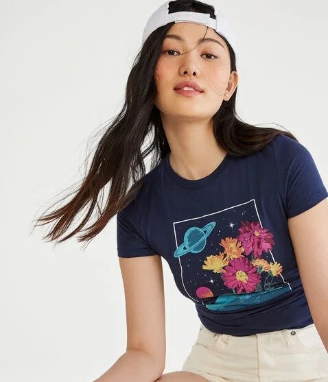 Saturn Floral Graphic Tee
